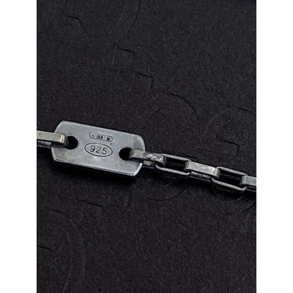 Authentic Gucci Pendant Necklace Mark Plate Rectangle Silver 19" - Picture 7 of 9